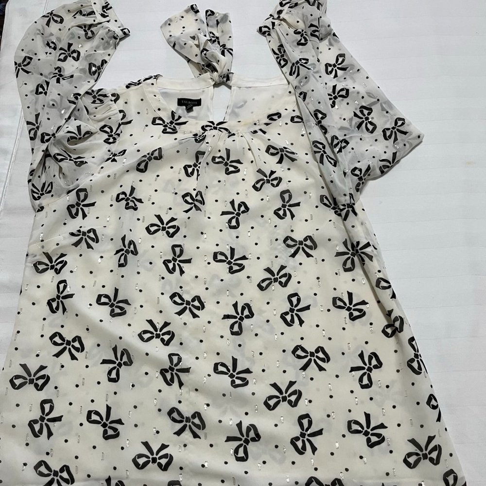 Talbots Womens Sheer Blouse Size L